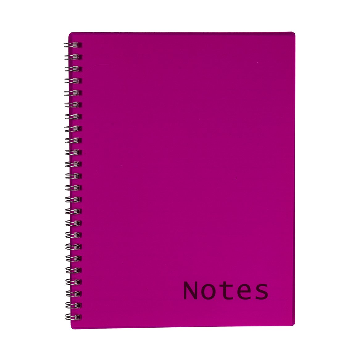 Rosa A5 anteckningsblock med spiralrygg och text Notes på framsidan