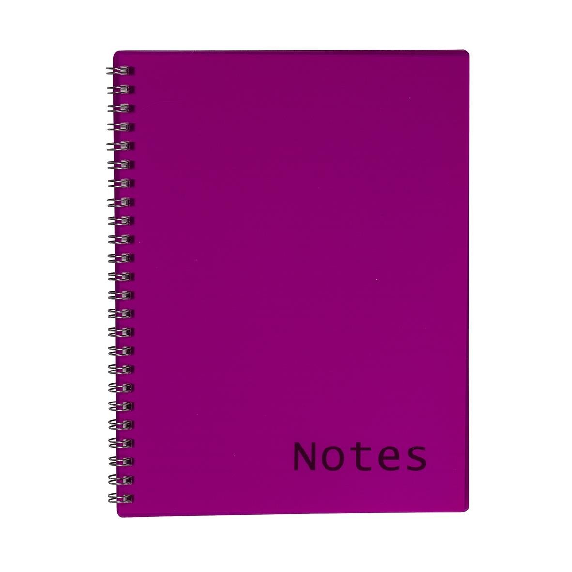 Rosa A5 anteckningsblock med spiralrygg och text Notes på framsidan