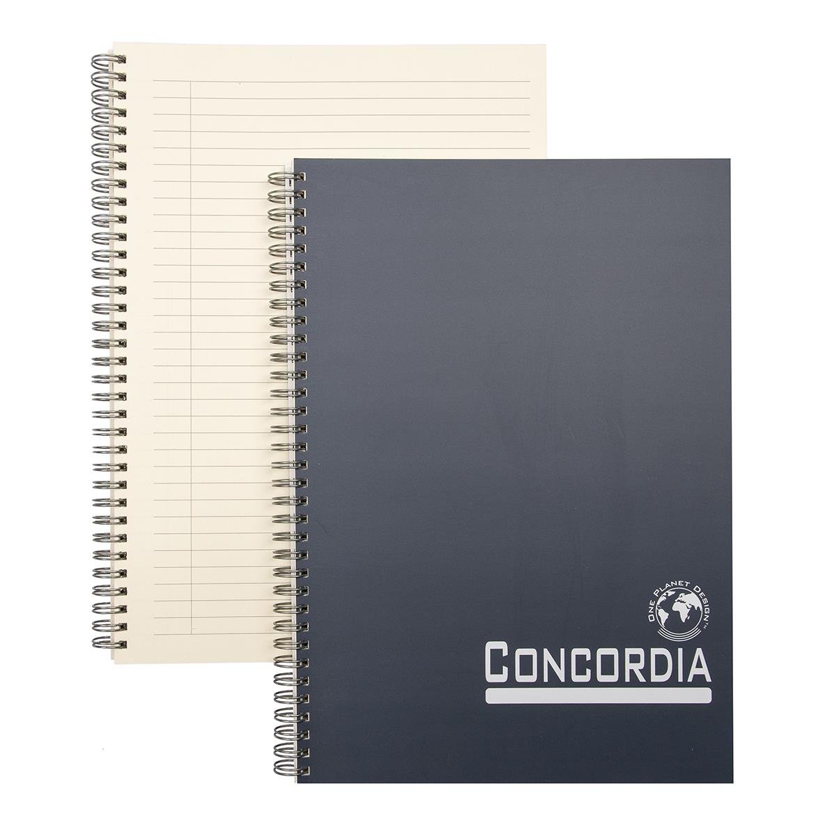 Anteckningsblock Hylte Eco Concordia med linjerat A4-papper och mörkblått omslag