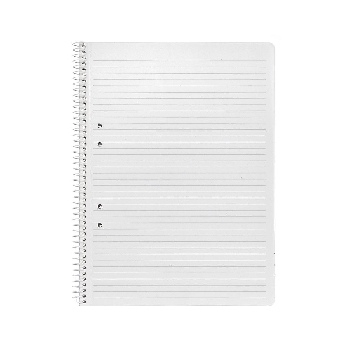 Kollegieblock med linjerat A4-papper, 70 g, spiralbindning