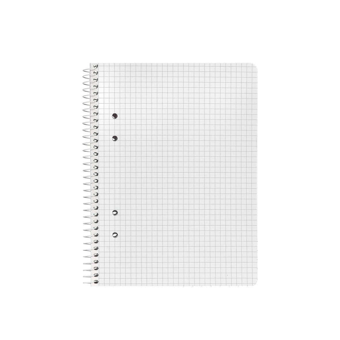 Rutat skrivbok med spiralrygg och rutade sidor