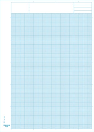 Blå millimeterpapper med 50 blad i A4-storlek