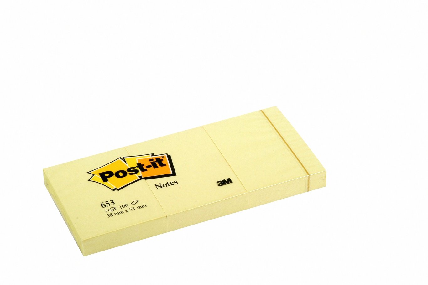 Notisar Post-it 653 100 blad gul 38x51mm 3-pack 10110011_1