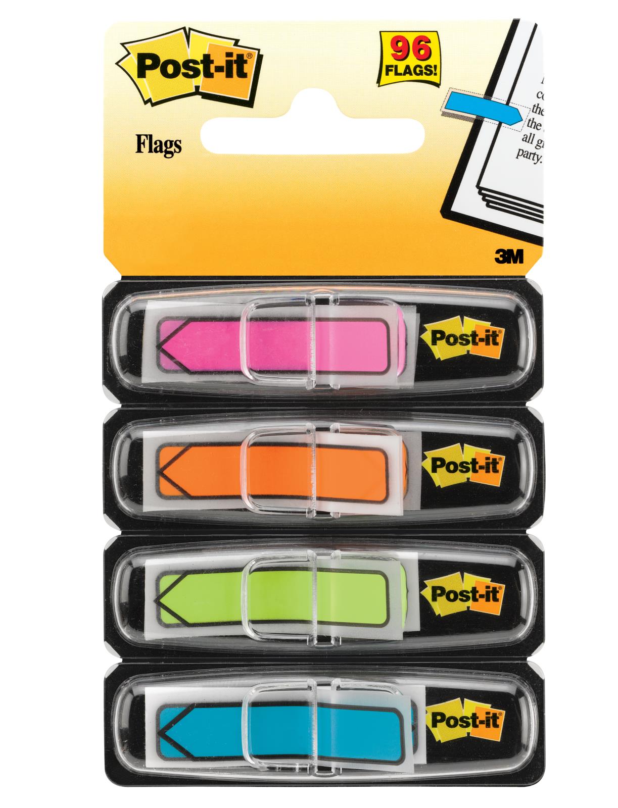 Märkflik Post-it Pilar med 4 färger och 24 flikar per färg, 11,9x43,2mm