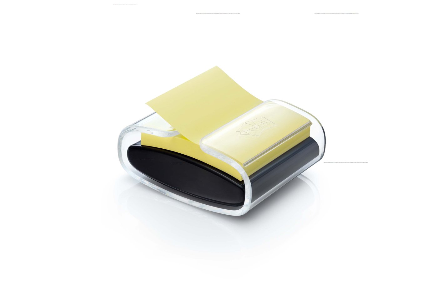 Hållare Post-it inkl 1 gult Z-block transparent/svart 76x76mm 10110224_2