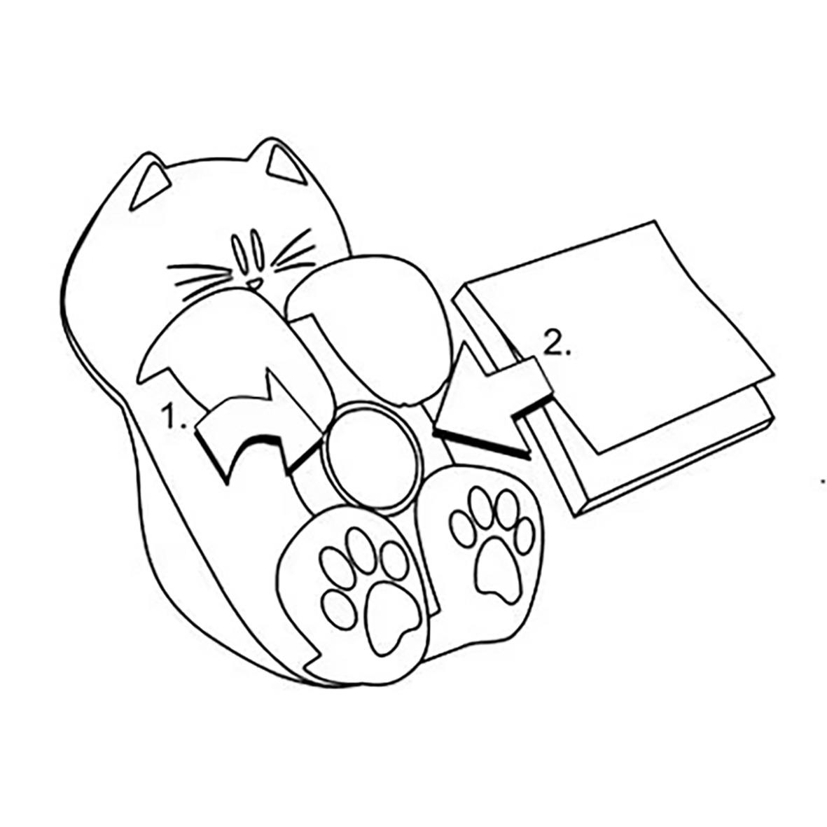 Hållare för Post-it med kattmotiv och inkluderar en Super Sticky Z-block 76x76mm