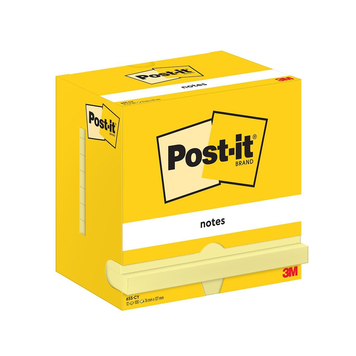 Notisar Post-it 655 Gul 76x127mm