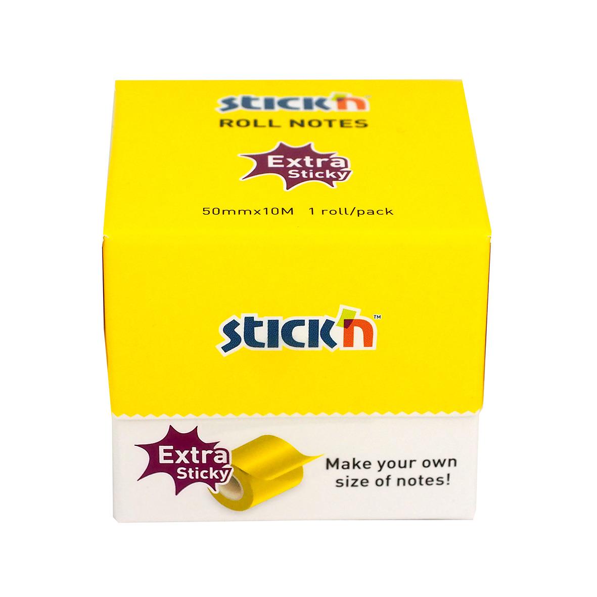 Notisar Stick´n Memorulle Extra Sticky Gul Neon 50mm x 10m