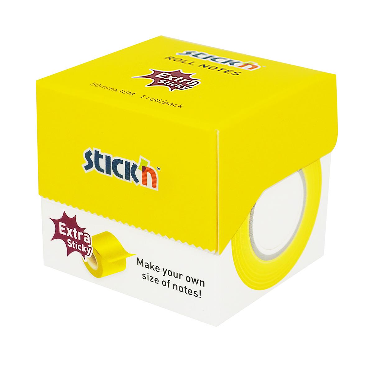 Neon gul tejp för att skapa egna anteckningslappar, 50mm x 10m, extra klibbig