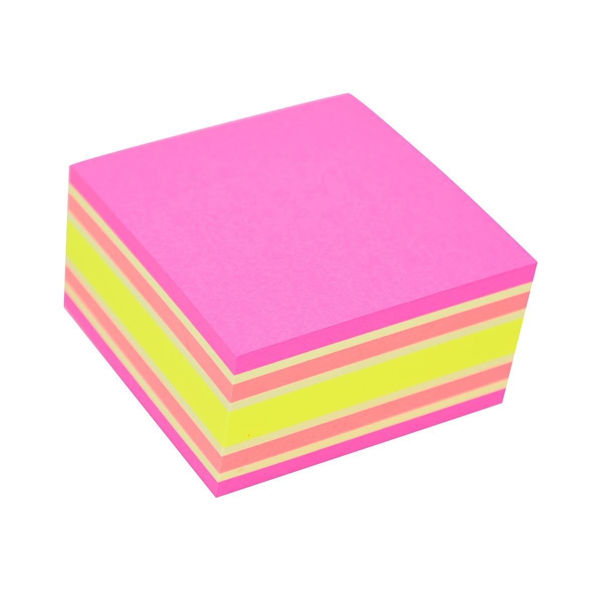 Notiskub Stick´n Pastell/Rosa Neon 76x76mm 400 Blad 10110388_2