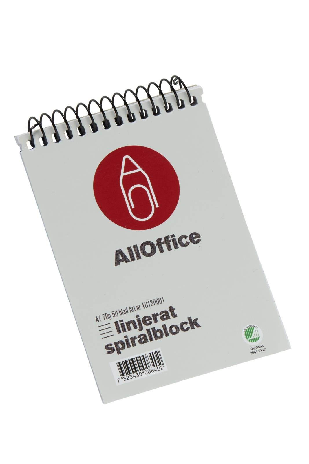 Anteckningsblock AllOffice Linjerat A7 70g spiralbundet