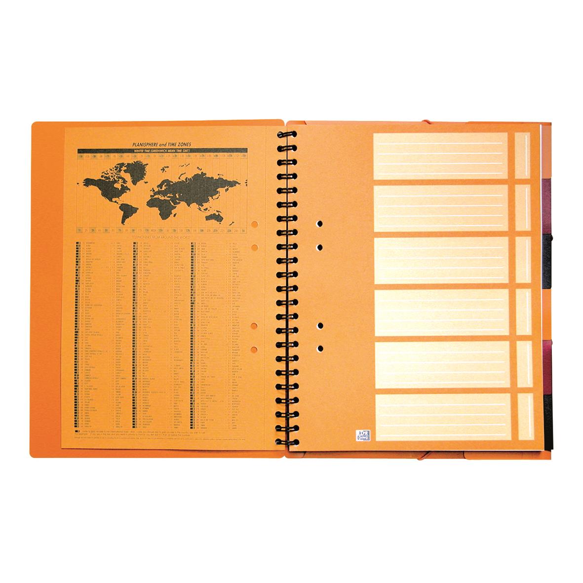 " kollegieblock med linjerade och rutade sidor, orange omslag, spiralbindning, A4+ storlek och 80g papper"