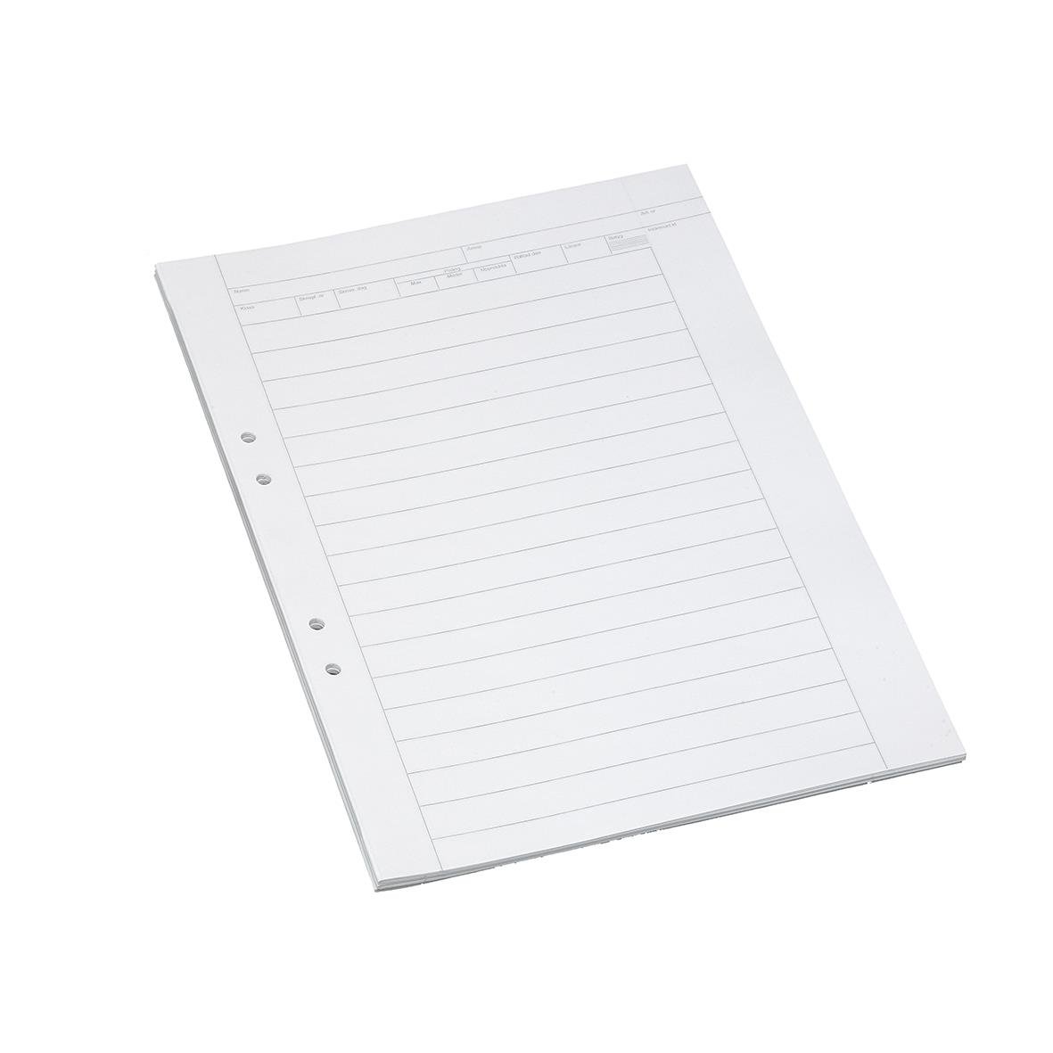 Provskrivningsblad Bantex linjerat A3 till A4 70g med linjer för anteckningar