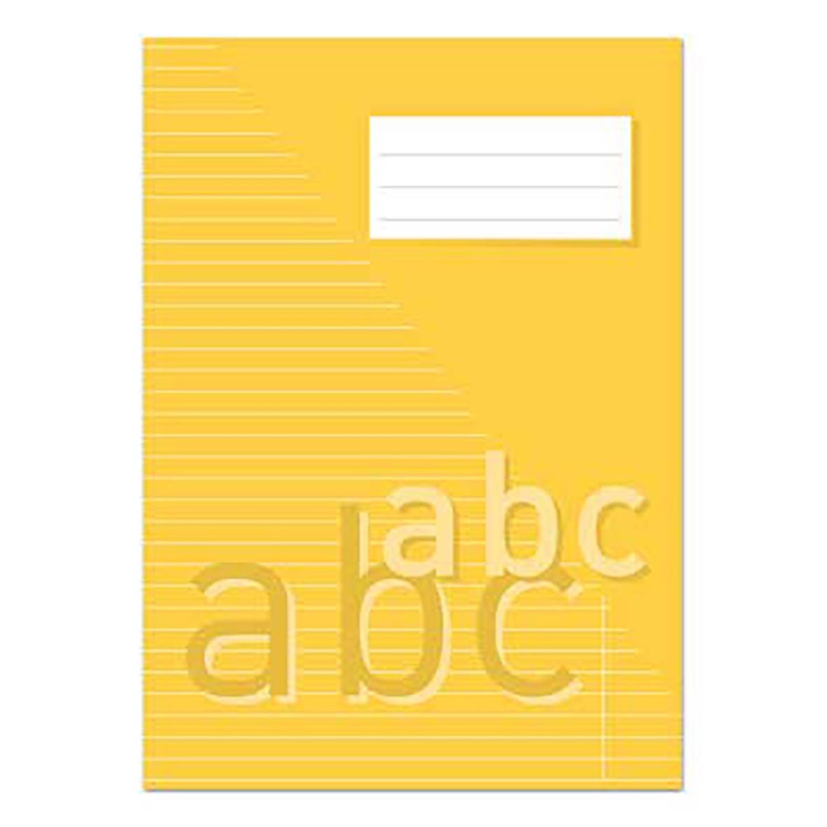 Gult skrivhäfte med linjerad sida och 40 blad i A4 storlek, 8,5 mm linjeavstånd, 70g papper
