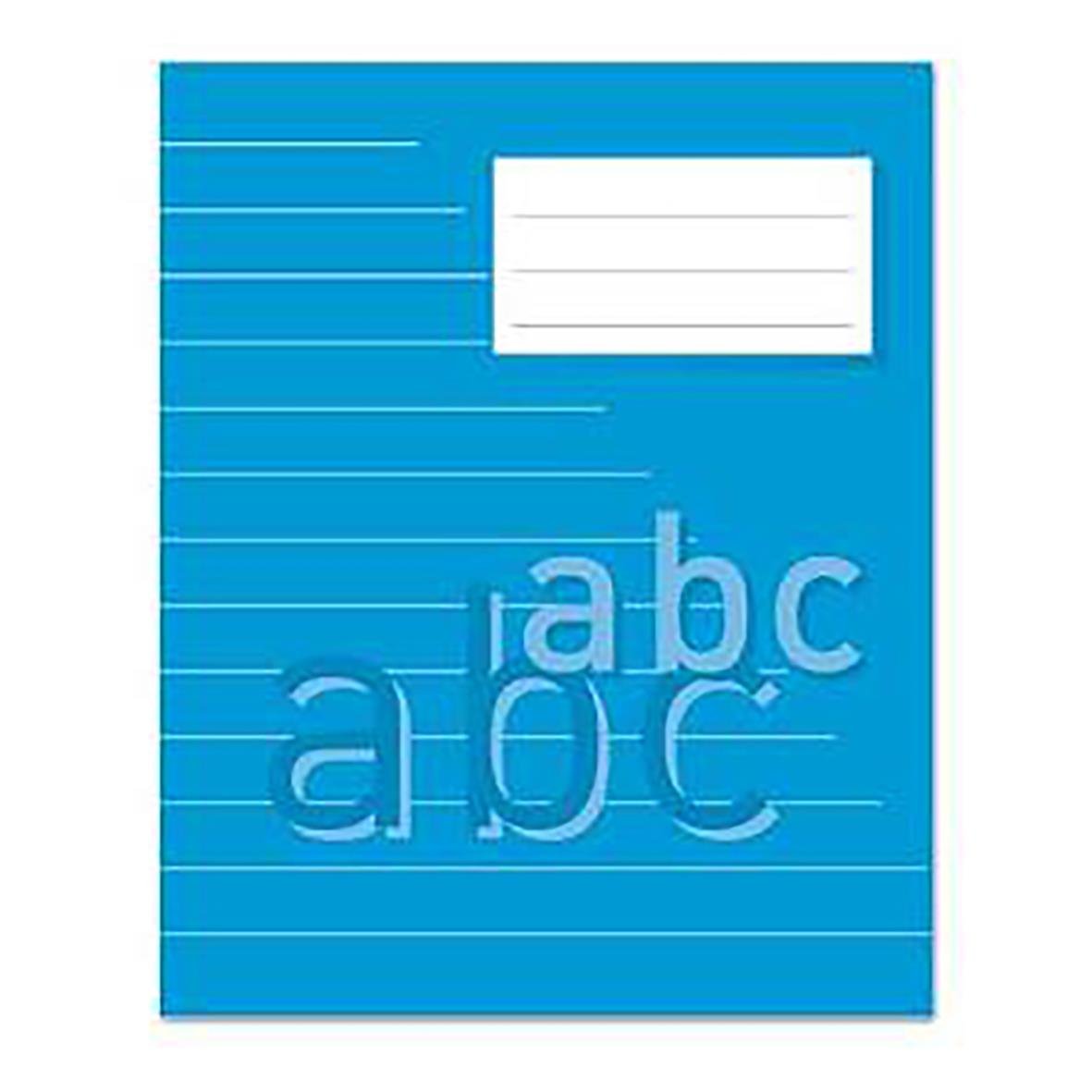 Blå skrivhäfte med linjerade sidor, 14,5mm mellanrum, 32 blad, storlek 17x21cm, 70g papper