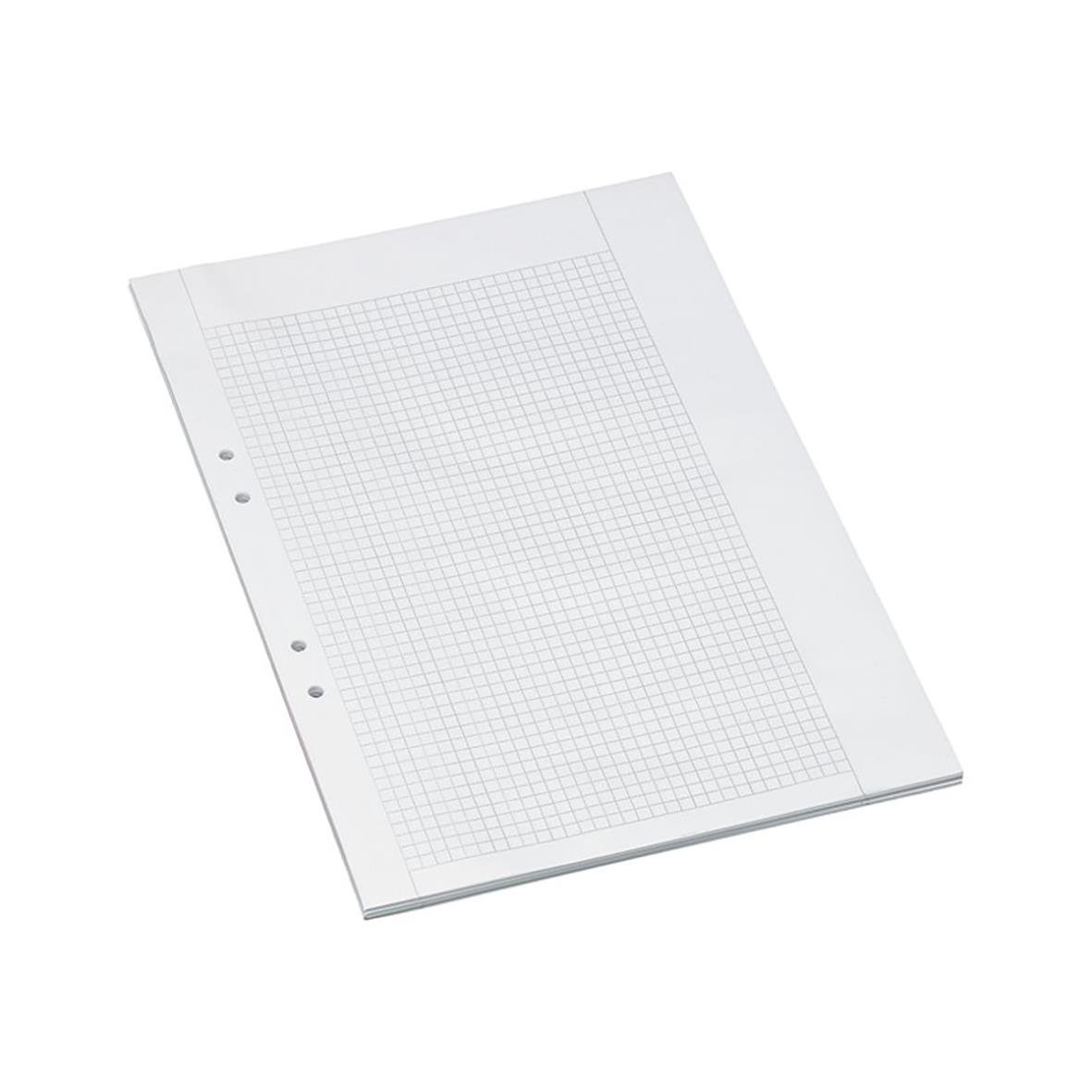 Provskrivningsblad med rutnät 5x5mm för A3 till A4, 70g papper