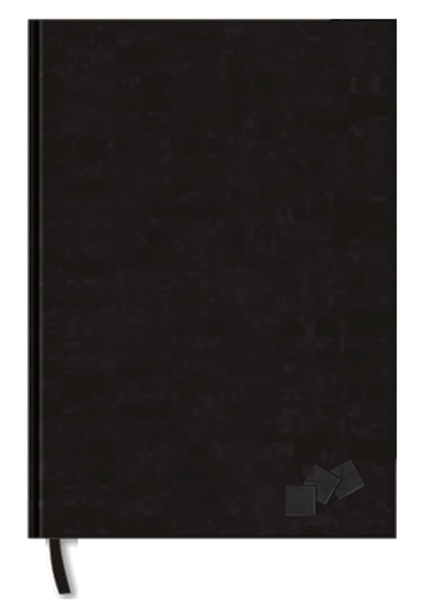 Svart skrivbok med 96 sidor, A5 storlek, hård pärm och elastisk band
