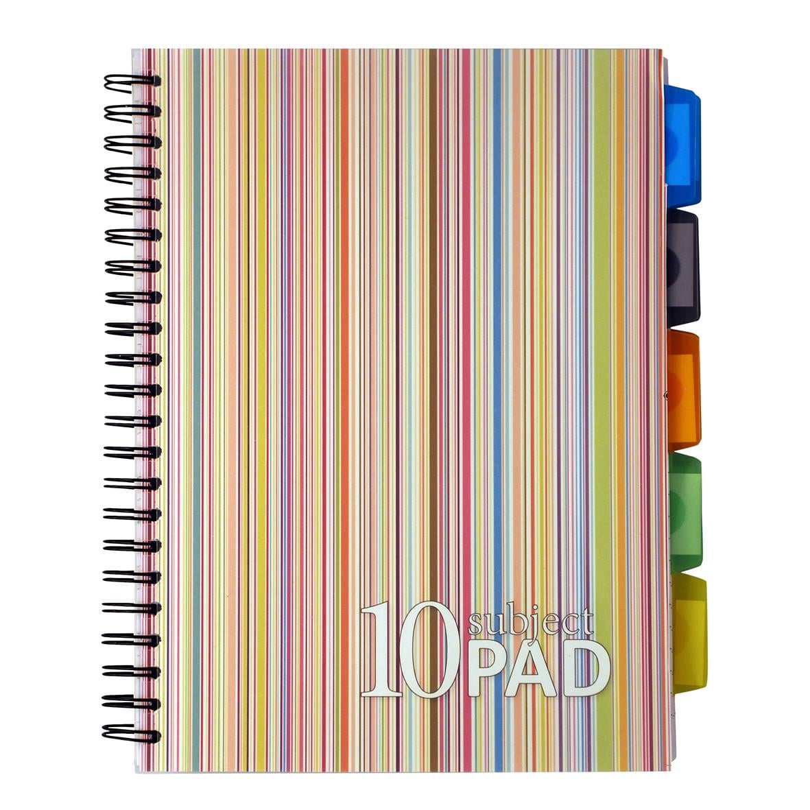 Ämnesblock med 10 flikar i PP, 200 sidor, A4-format, färgglad design