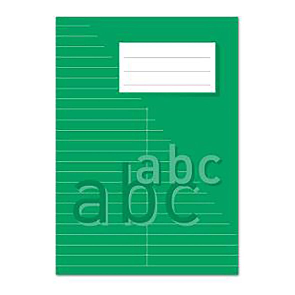 Grönt A5-gloshäfte med linjerat papper, 8,5mm linjeavstånd, 24 blad, 70g