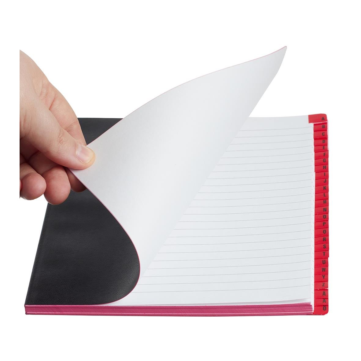 Vaxduksbok med register A-Ö, linjerad, 72 blad, svart, A6, 70g