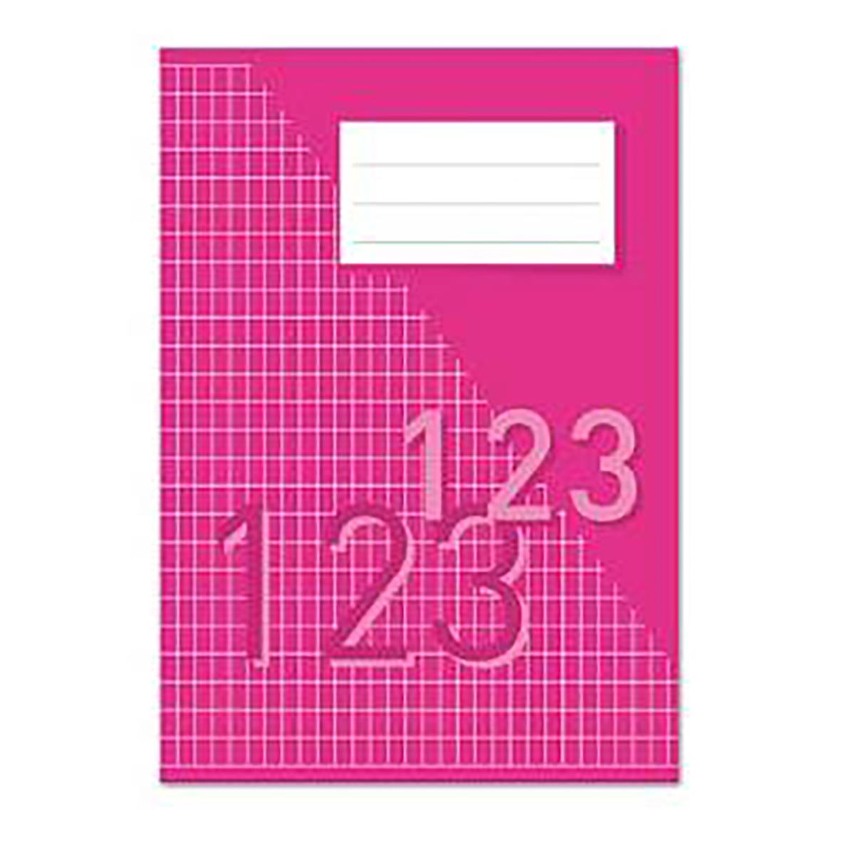 Räknehäfte med rutade sidor 5x8mm, 24 blad, cerise färg, A5, 70g papper