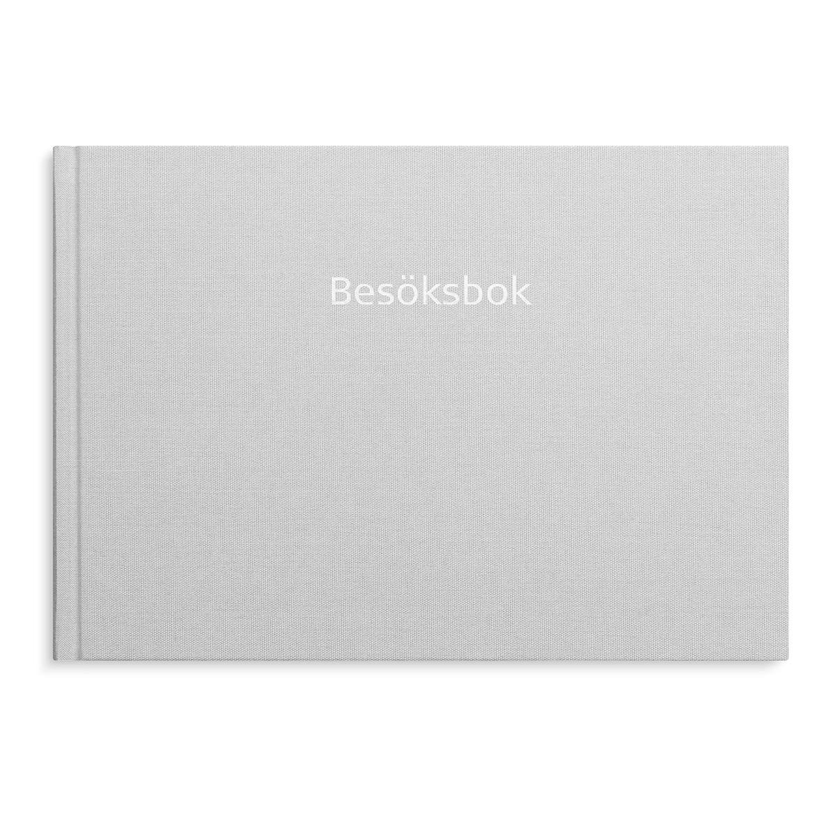 Vit besöksbok med text Besöksbok på framsidan, 64 blad, A4 storlek