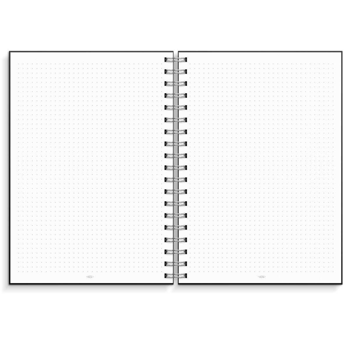Svart anteckningsbok Burde 7430 DotNotes i B5 storlek med tomma rutade sidor