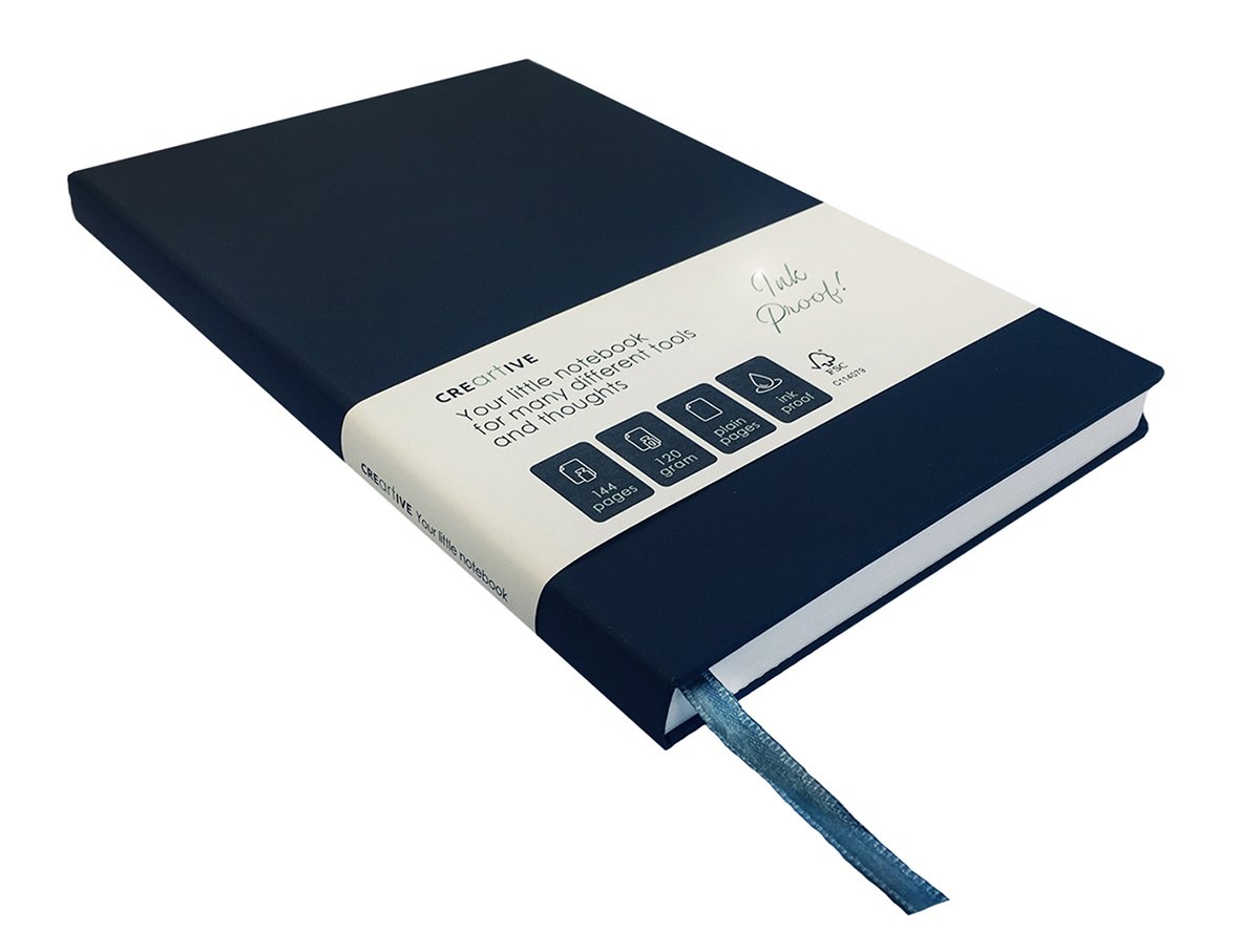 Skrivbok Creartive Olinjerad 72 blad Svart A4 120g