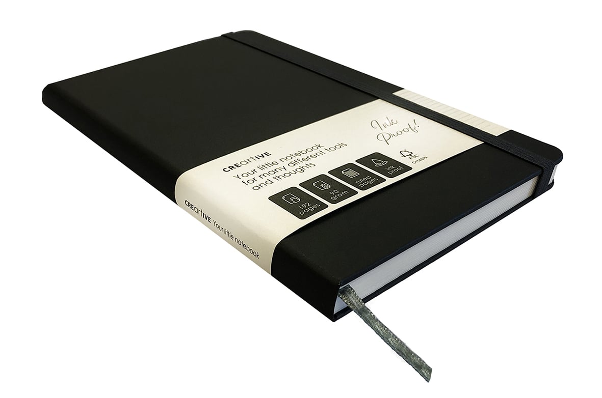 Skrivbok Creartive Linjerad 72 blad Svart A4 120g