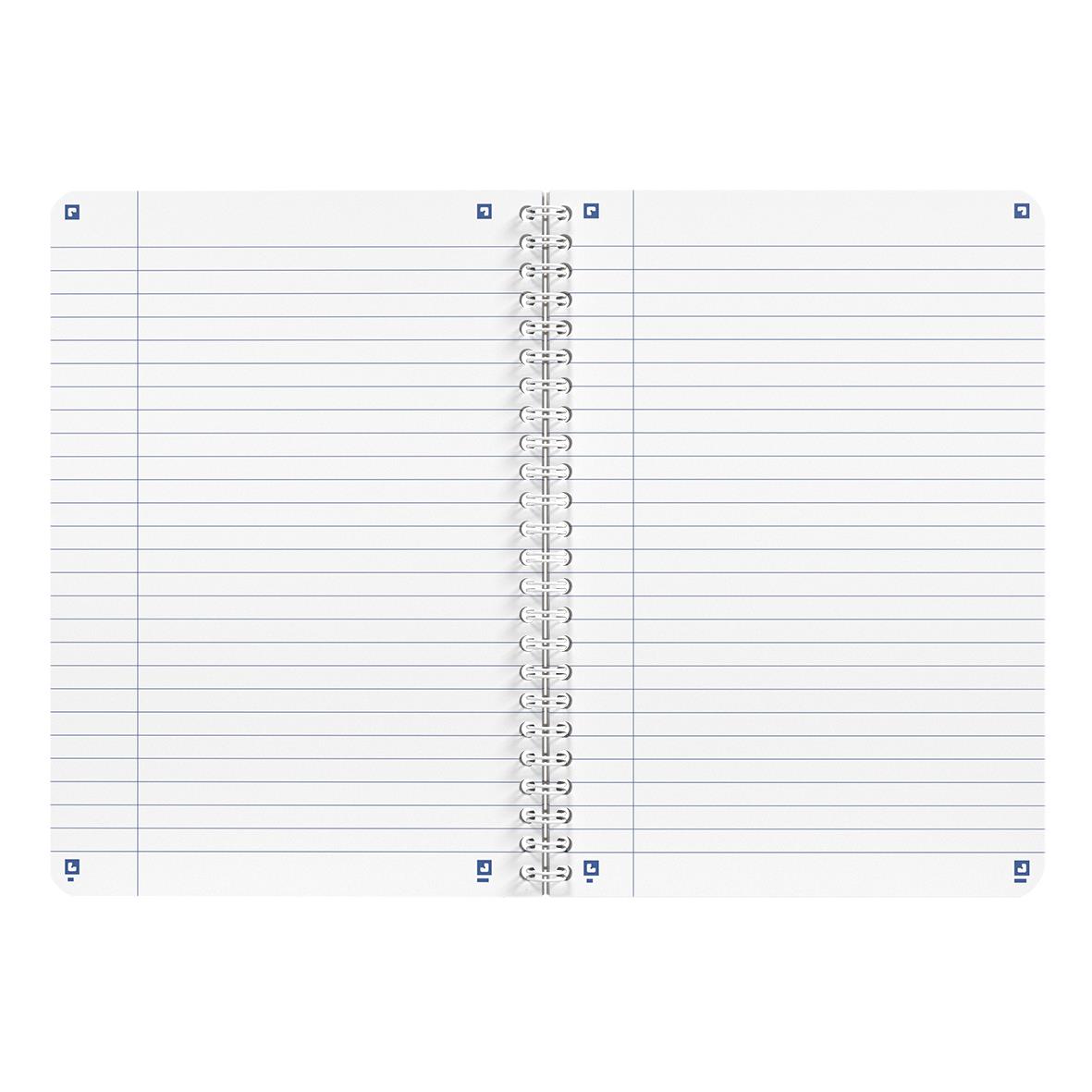 Öppen linjerad anteckningsbok med spiralbindning och 90 blad, A5+ storlek, återvunnet papper