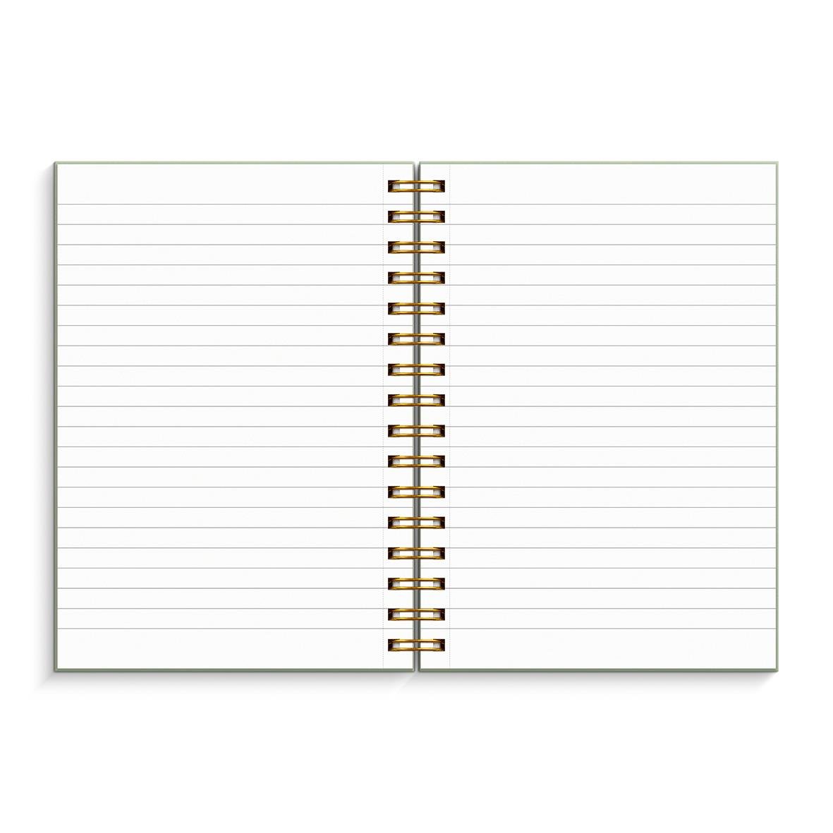Grön spiralanteckningsbok i A5 med linjerade sidor