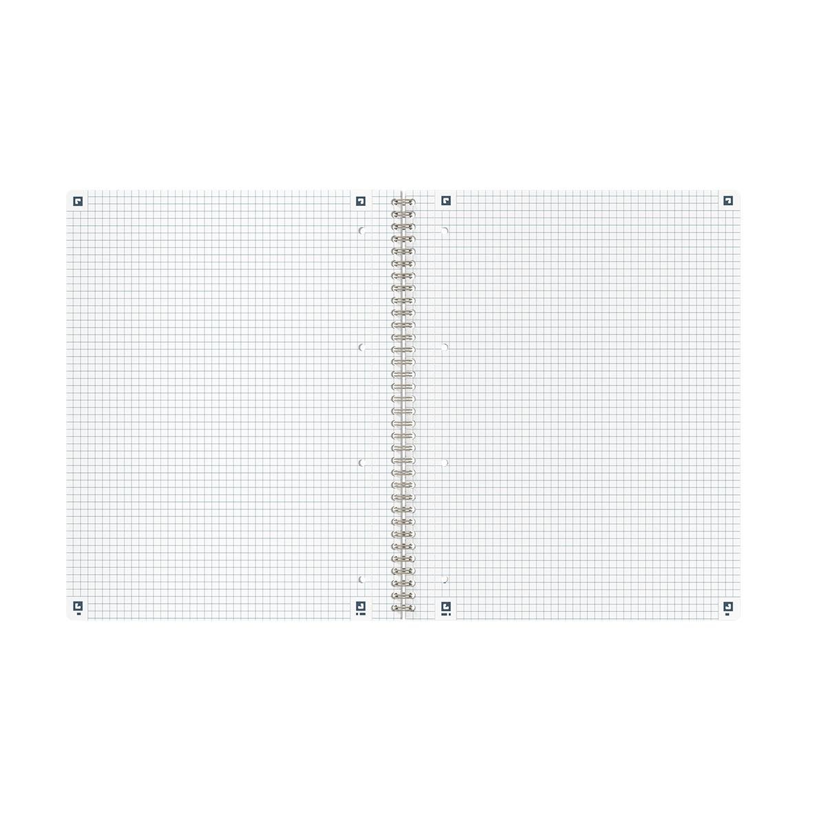 Kollegieblock Oxford Origins Rutat 70 blad, svart, A4+, 90g, öppet med rutade sidor