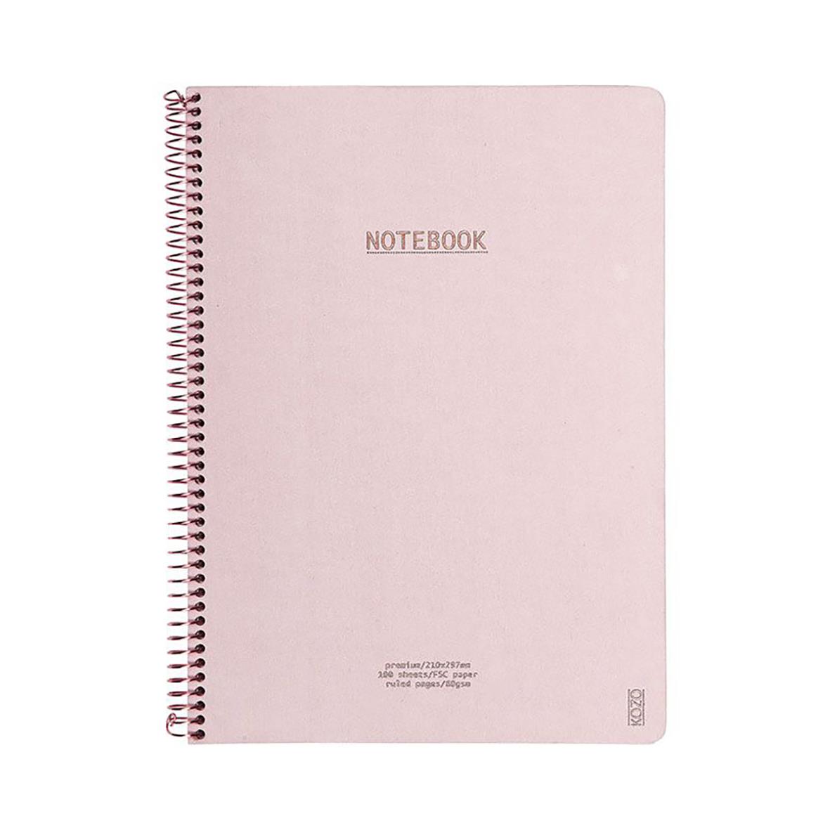 Anteckningsbok Kozo Premium Linjerad Rosa A4