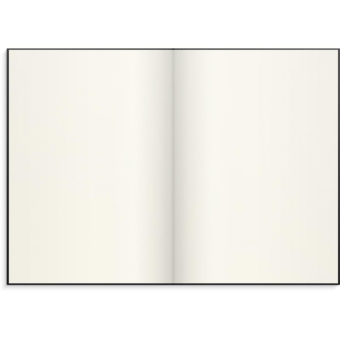 Svart linjerad anteckningsbok i A4-format med tomma sidor