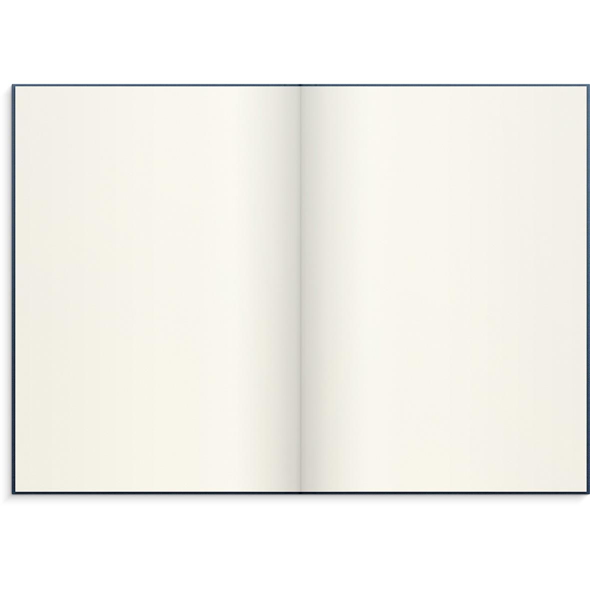 Blå linjerad anteckningsbok i A5 storlek med tomma sidor för skrivande