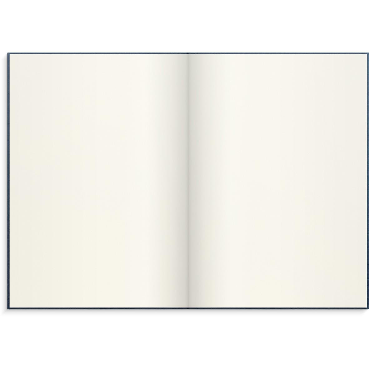 Blå linjerad anteckningsbok med tomma sidor i A4-format