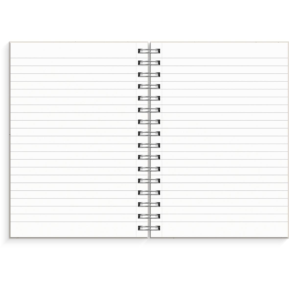 Beige spiralbunden anteckningsbok med linjerad A5-papper