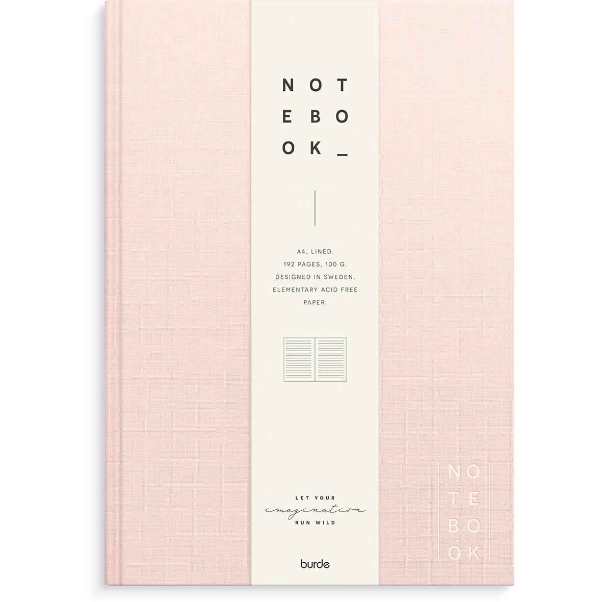 Anteckningsbok Burde Linnetextil Linjerad Rosa A4