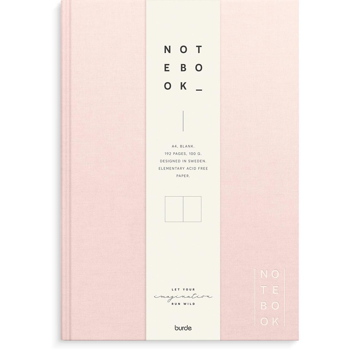 Anteckningsbok Burde Linnetextil Olinjerad Rosa A4