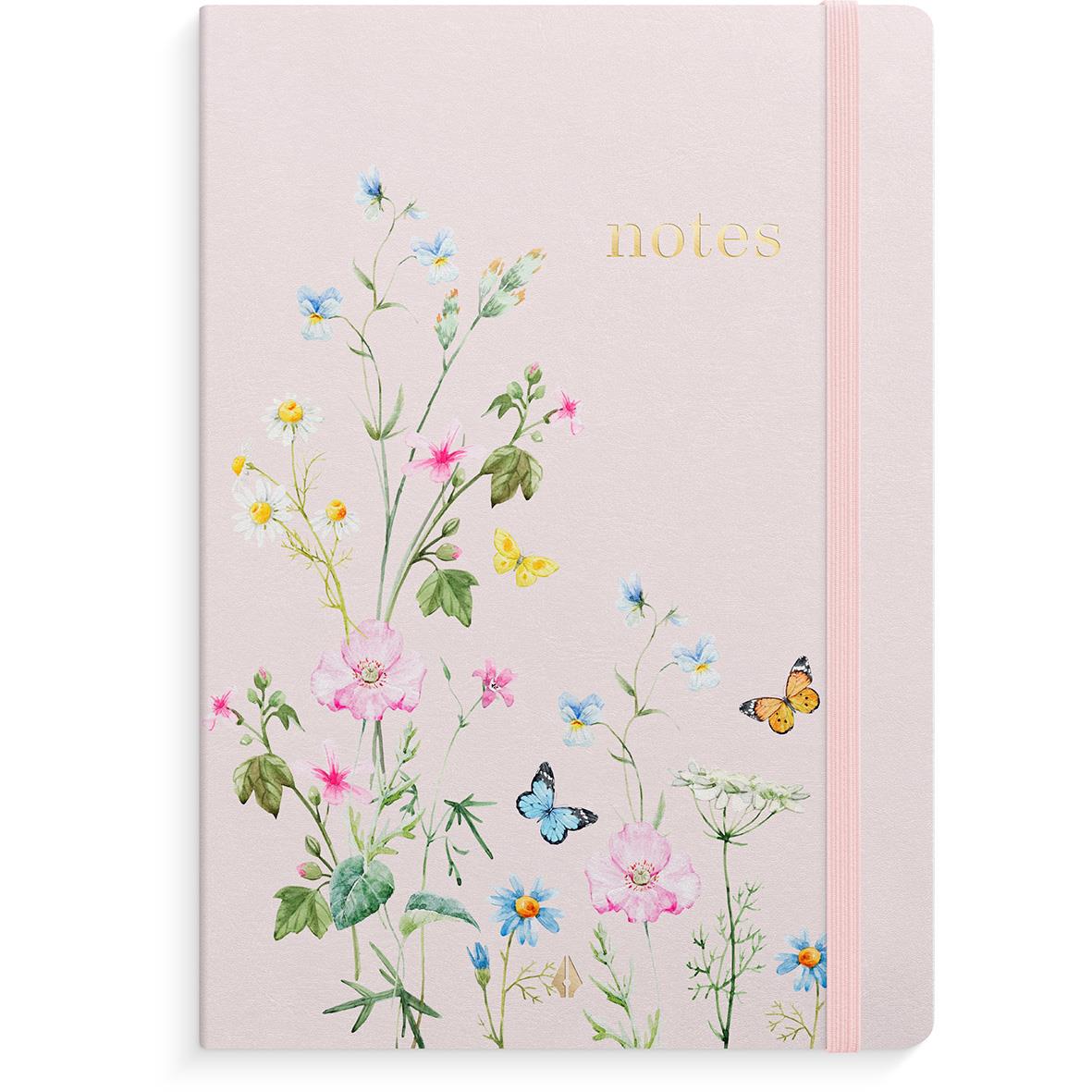 Anteckningsbok Burde DeLuxe Meadow Linjerad Rosa A5