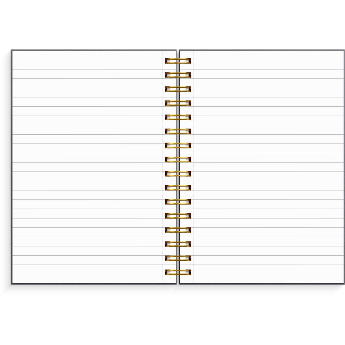 Anteckningsbok Burde Spiral Flower Linjerad Svart A5 10182209_2