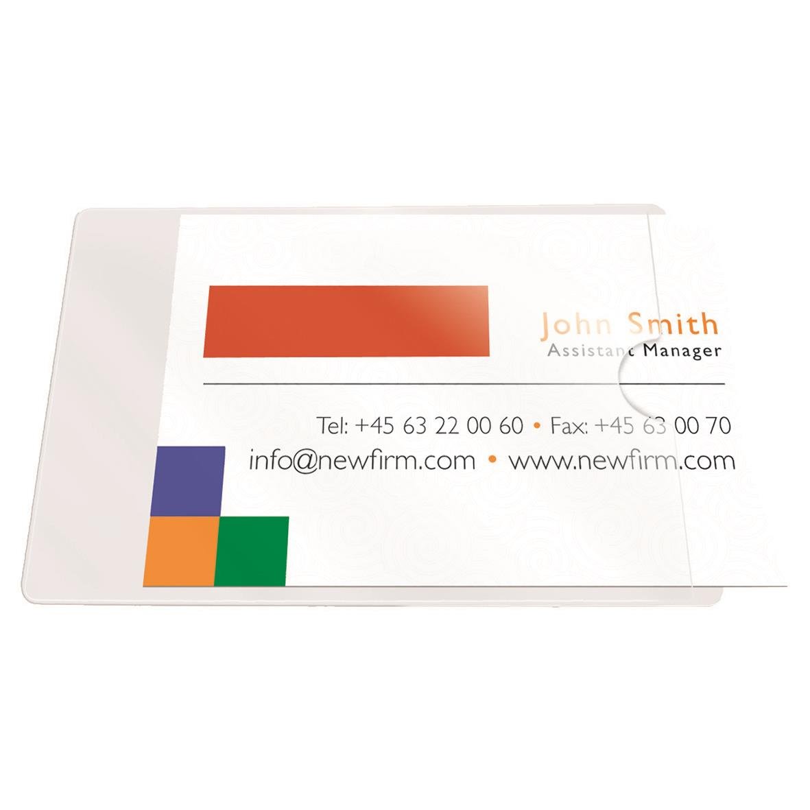 Självhäftande visitkortsficka för kortstorlek 60x95mm med öppen sida