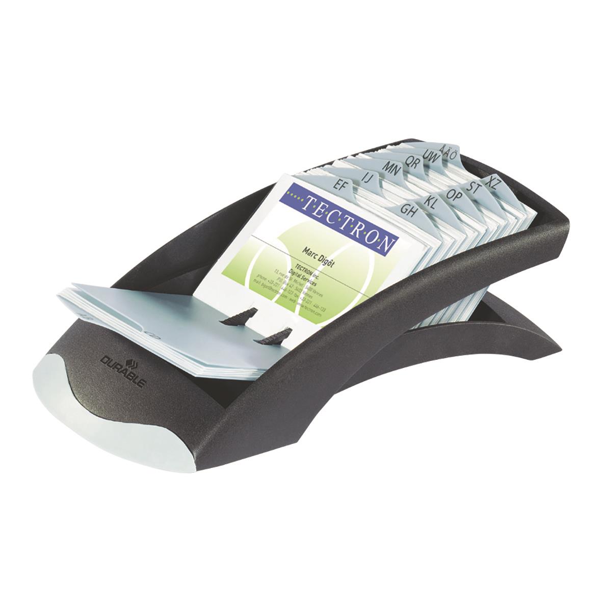 Svart Visitkortslåda Durable Visifix med plats för visitkort och papper