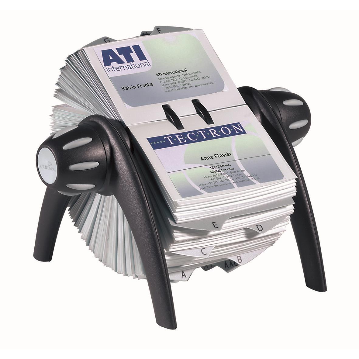 Svart Visitkortssnurra Durable Visifix Flip med många visitkort