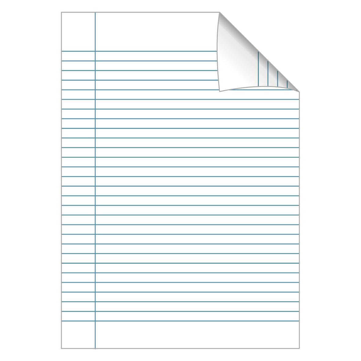 Rött linjerat skrivhäfte med 32 blad, A4, 8,5mm linjeavstånd och 70g papper