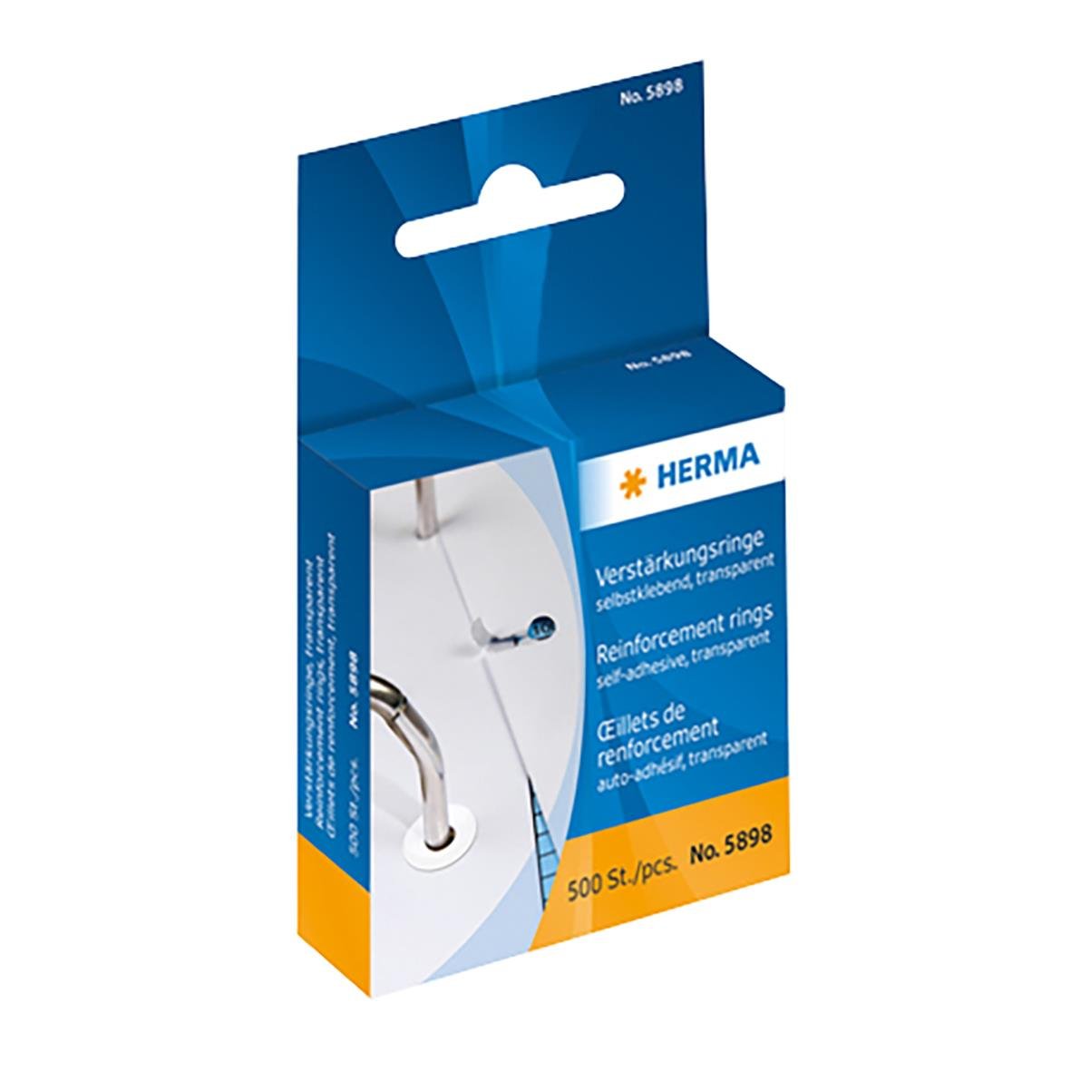 Hålförstärkare Herma transparent Ø12mm i förpackning med 500 stycken