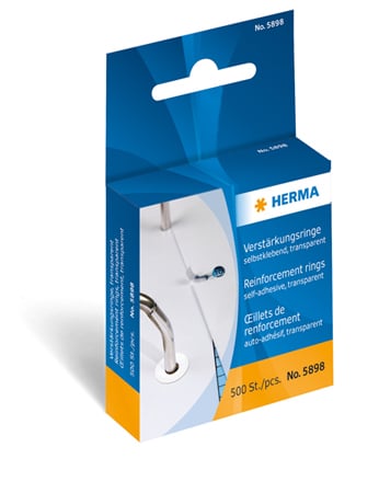 Hålförstärkare Herma transparent Ø12mm i förpackning med 500 stycken