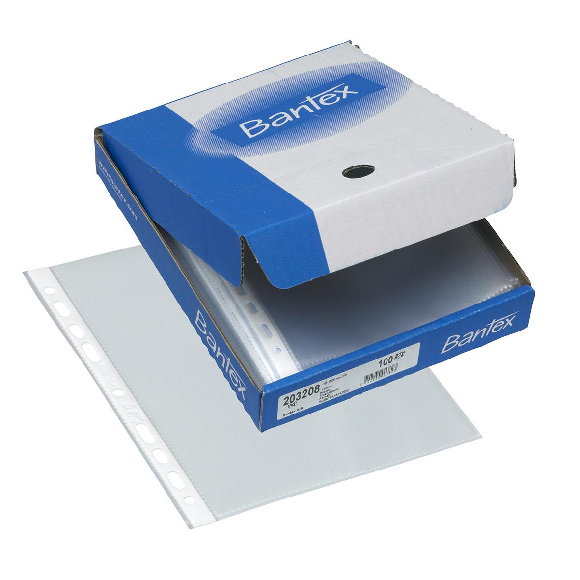 Transparent plastficka Bantex PP 0,08mm i A5 storlek, i förpackning