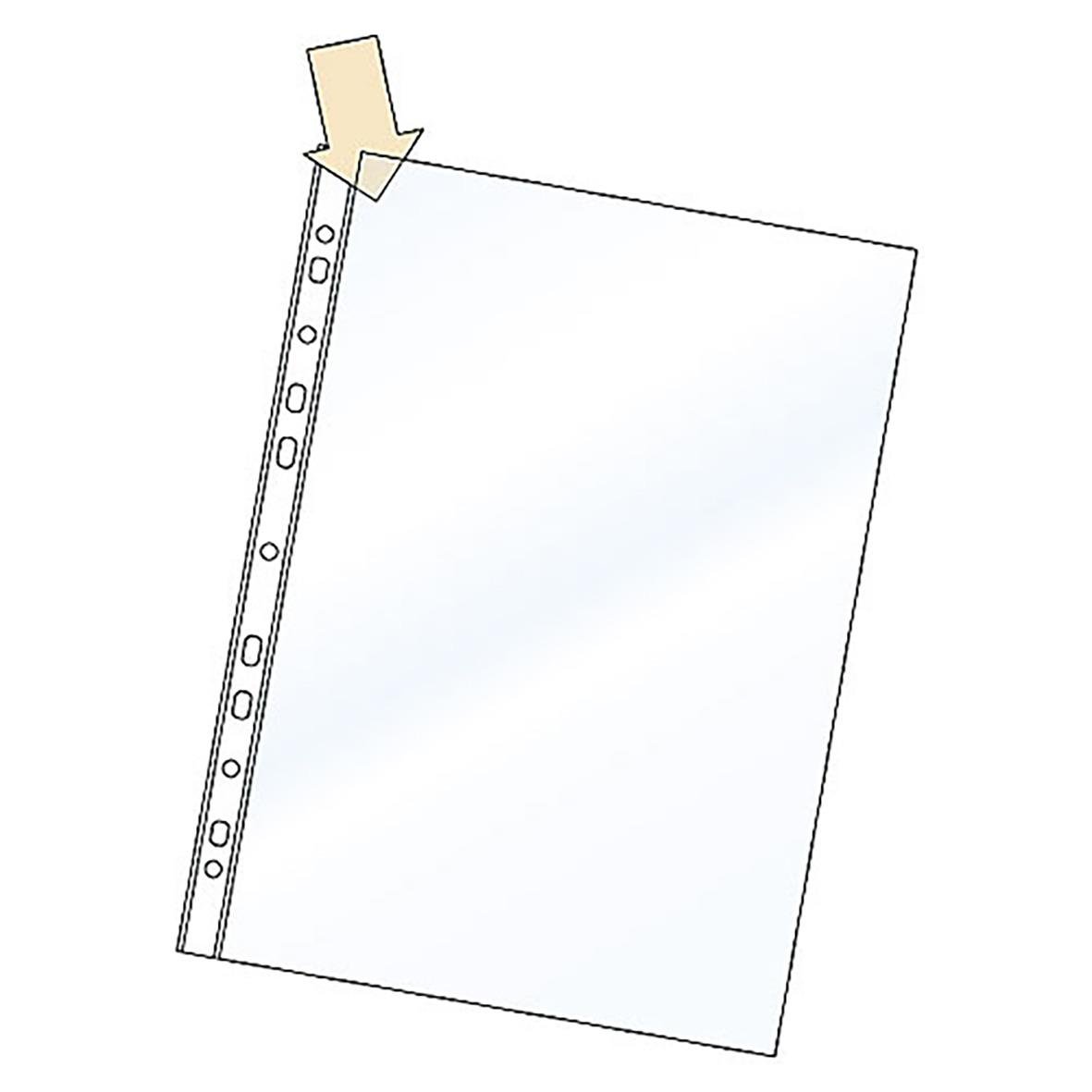 Klar plastficka i PP för A4 med öppning på kort- och långsida, 0,105mm tjock