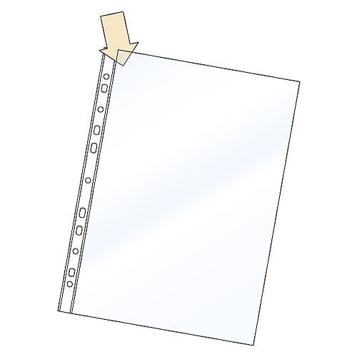 Klar plastficka i PP för A4 med öppning på kort- och långsida, 0,105mm tjock